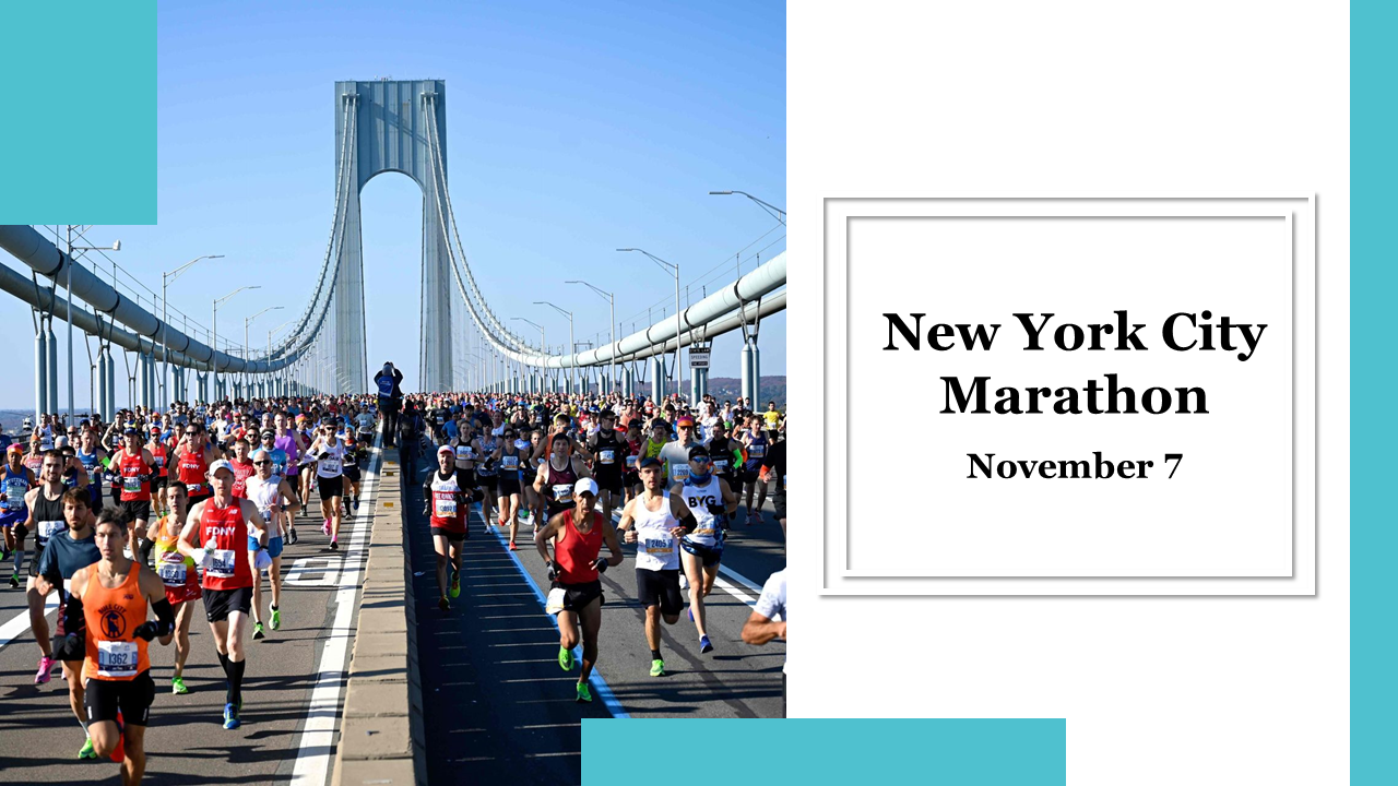 Attractive New York City Marathon PowerPoint Template